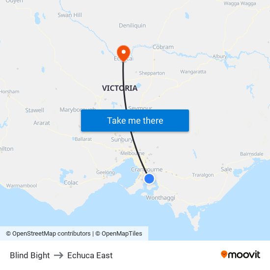 Blind Bight to Echuca East map