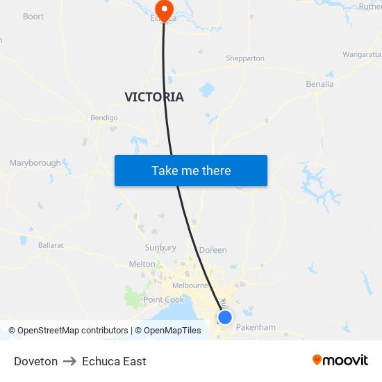 Doveton to Echuca East map