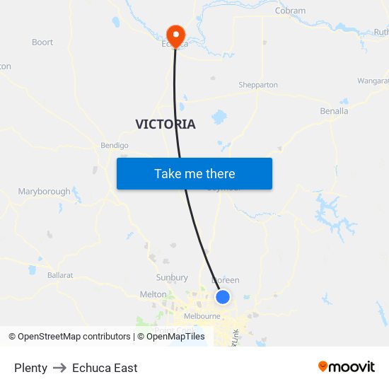 Plenty to Echuca East map