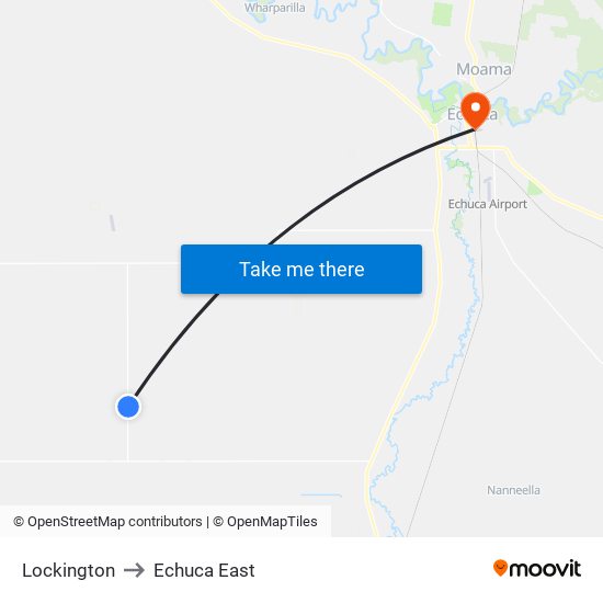 Lockington to Echuca East map