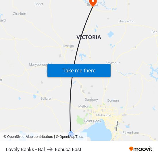 Lovely Banks - Bal to Echuca East map