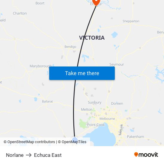 Norlane to Echuca East map