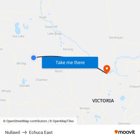 Nullawil to Echuca East map