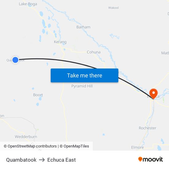 Quambatook to Echuca East map