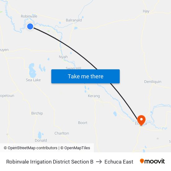 Robinvale Irrigation District Section B to Echuca East map