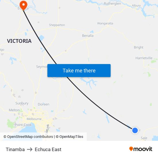 Tinamba to Echuca East map