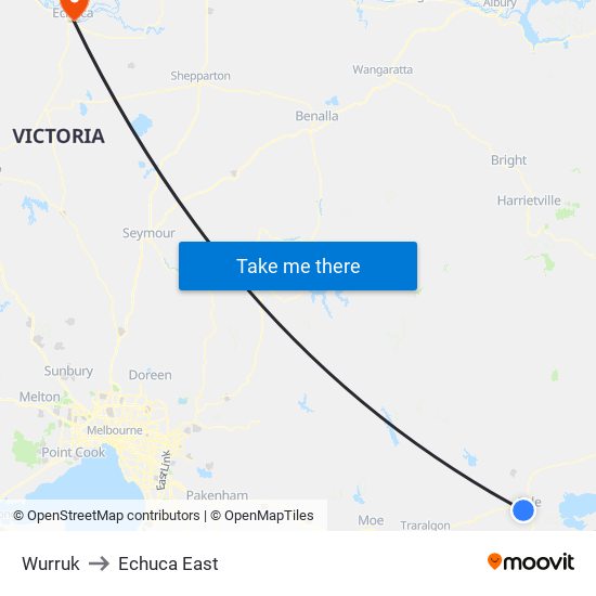 Wurruk to Echuca East map