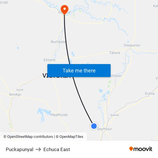 Puckapunyal to Echuca East map