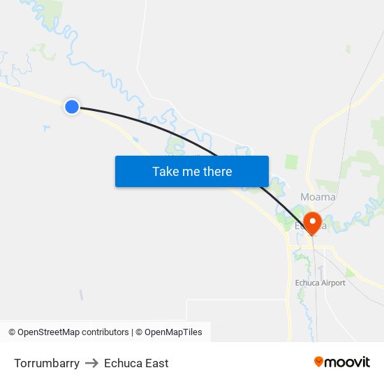 Torrumbarry to Echuca East map