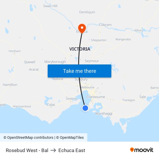 Rosebud West - Bal to Echuca East map