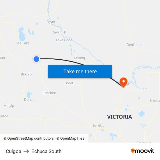 Culgoa to Echuca South map