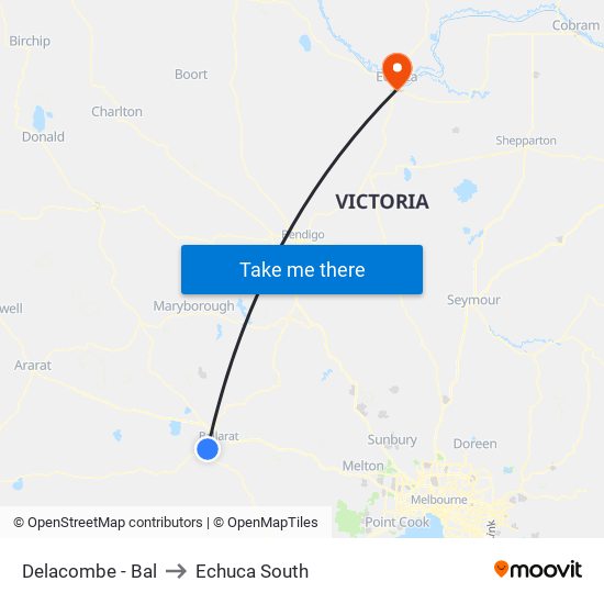 Delacombe - Bal to Echuca South map