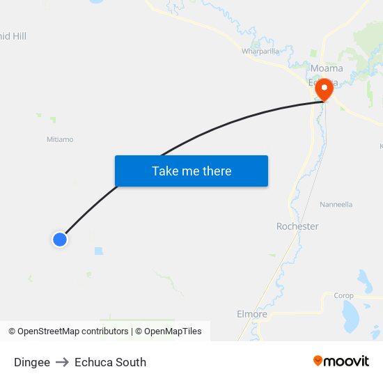 Dingee to Echuca South map