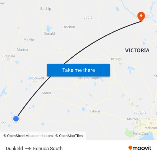 Dunkeld to Echuca South map