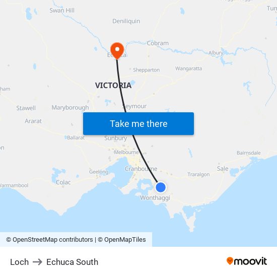 Loch to Echuca South map