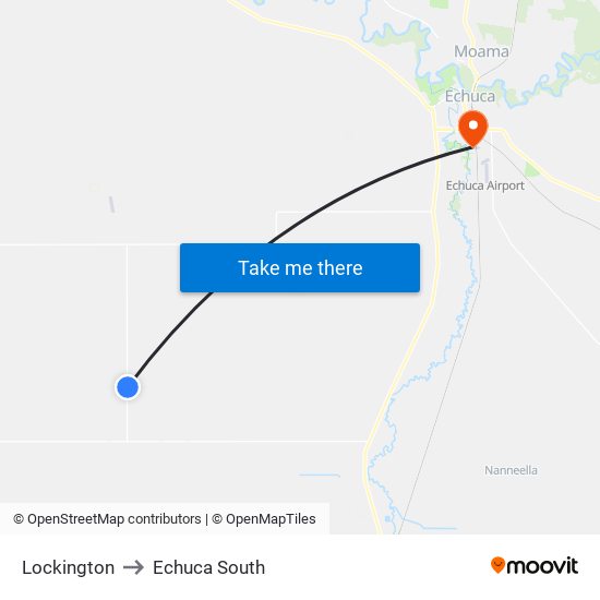 Lockington to Echuca South map