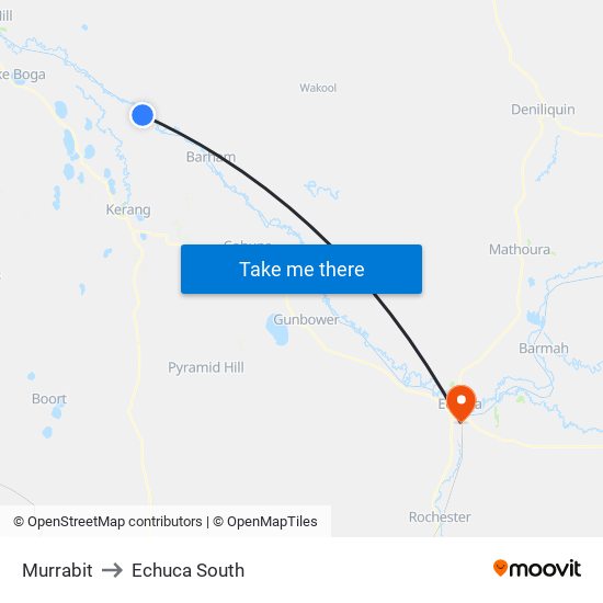 Murrabit to Echuca South map