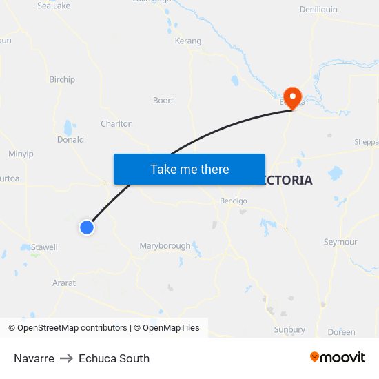 Navarre to Echuca South map