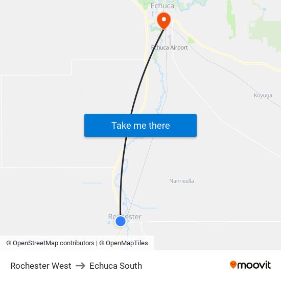 Rochester West to Echuca South map