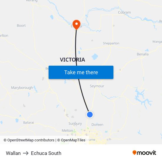 Wallan to Echuca South map