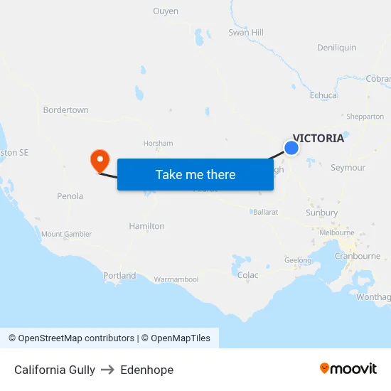 California Gully to Edenhope map