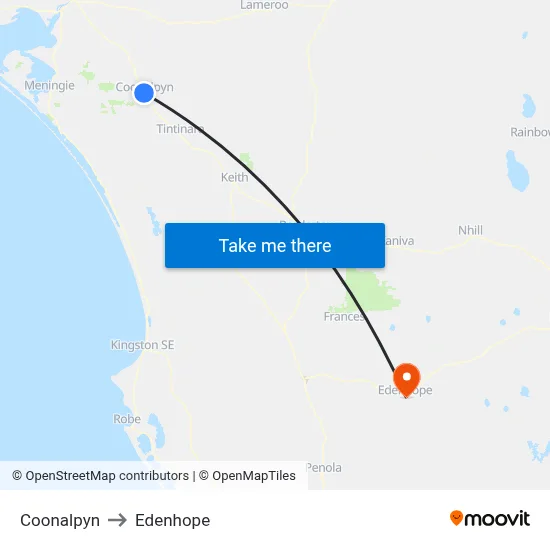 Coonalpyn to Edenhope map