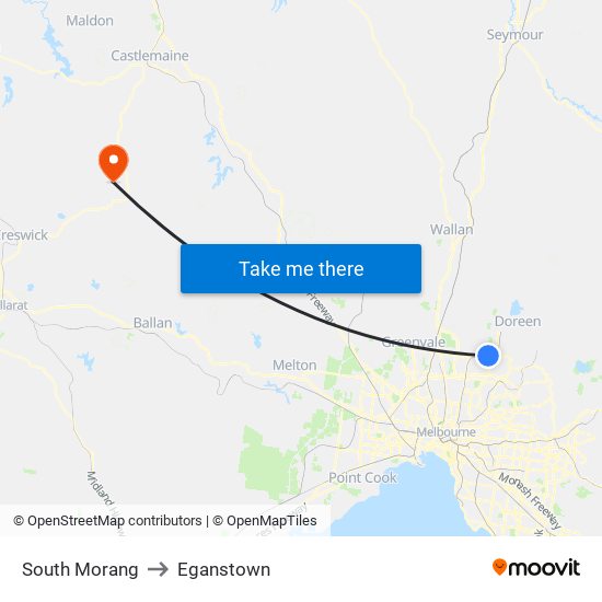 South Morang to Eganstown map