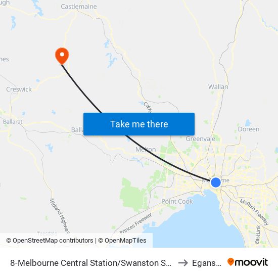 8-Melbourne Central Station/Swanston St (Melbourne City) to Eganstown map