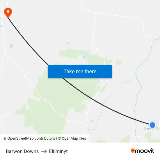 Barwon Downs to Elliminyt map