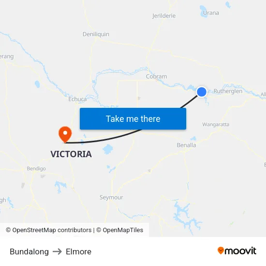 Bundalong to Elmore map