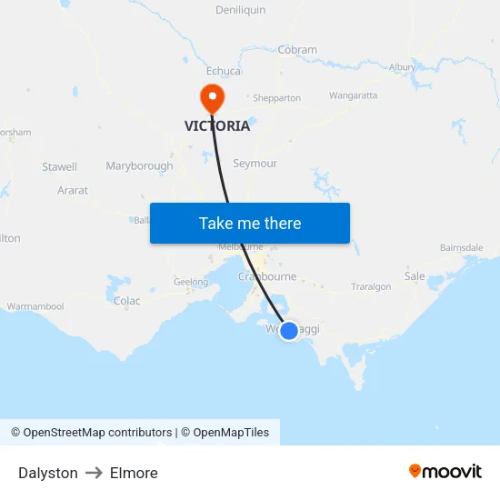 Dalyston to Elmore map