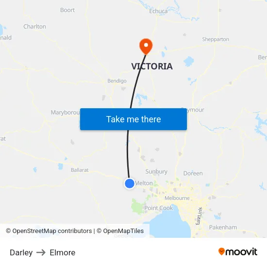 Darley to Elmore map