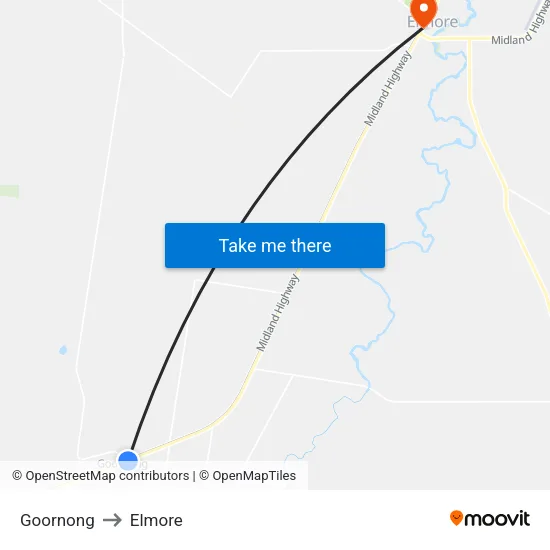 Goornong to Elmore map