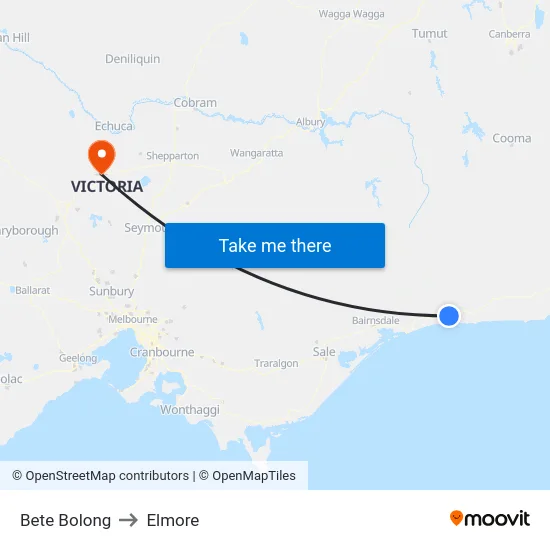 Bete Bolong to Elmore map