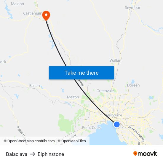 Balaclava to Elphinstone map