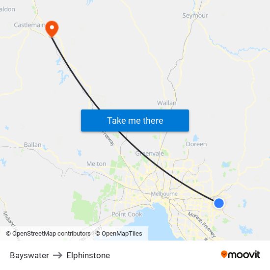 Bayswater to Elphinstone map