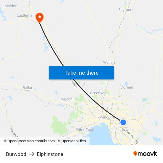 Burwood to Elphinstone map