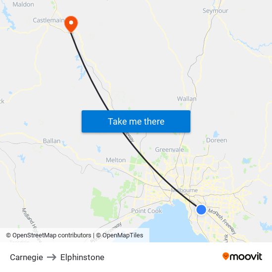 Carnegie to Elphinstone map