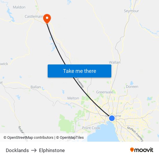 Docklands to Elphinstone map