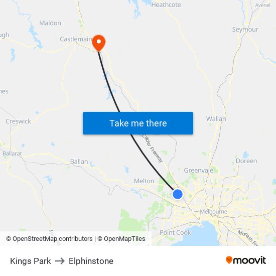 Kings Park to Elphinstone map