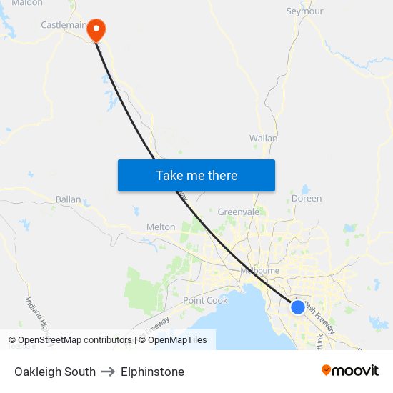 Oakleigh South to Elphinstone map