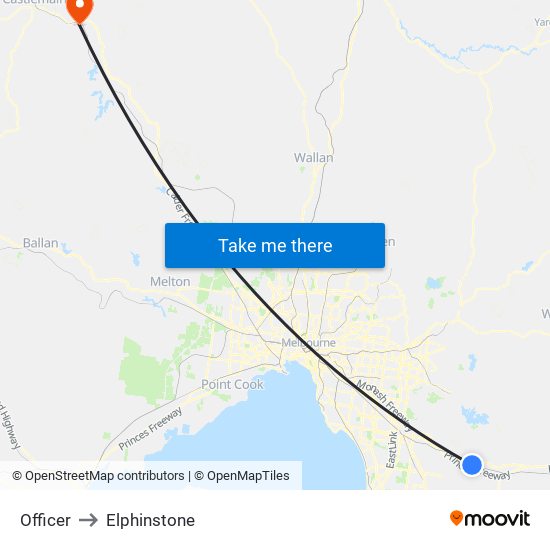 Officer to Elphinstone map