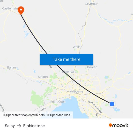 Selby to Elphinstone map