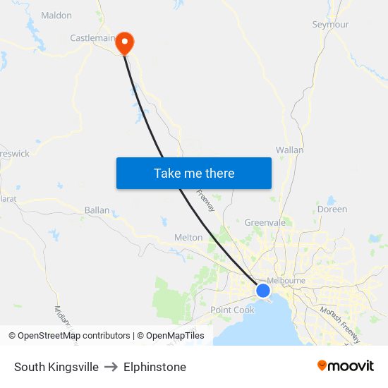 South Kingsville to Elphinstone map