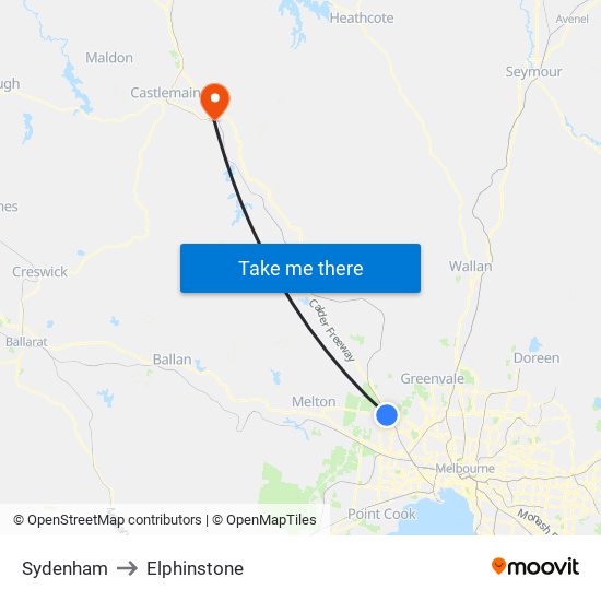 Sydenham to Elphinstone map