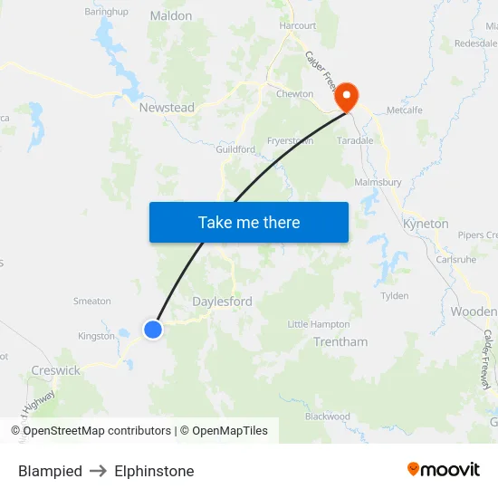 Blampied to Elphinstone map