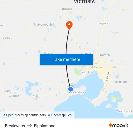 Breakwater to Elphinstone map