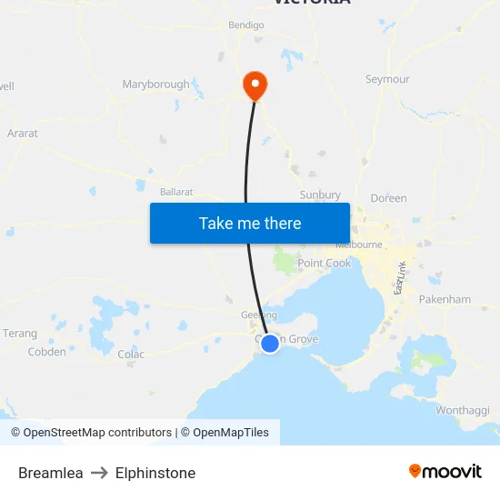 Breamlea to Elphinstone map