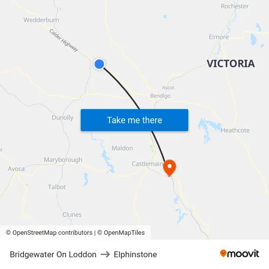 Bridgewater On Loddon to Elphinstone map