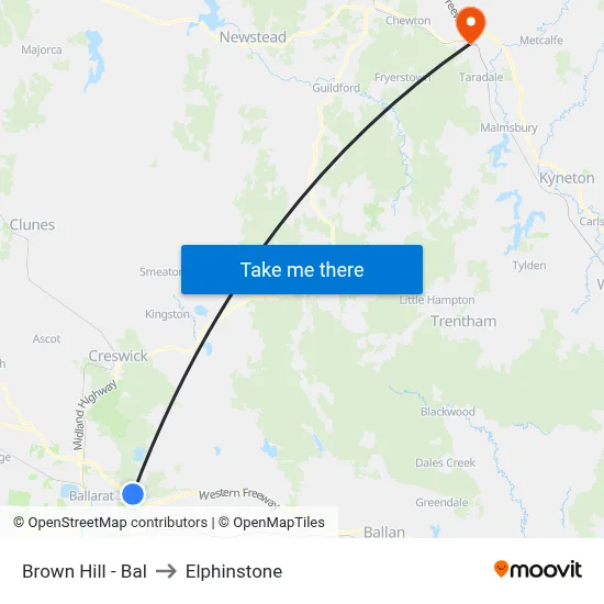 Brown Hill - Bal to Elphinstone map